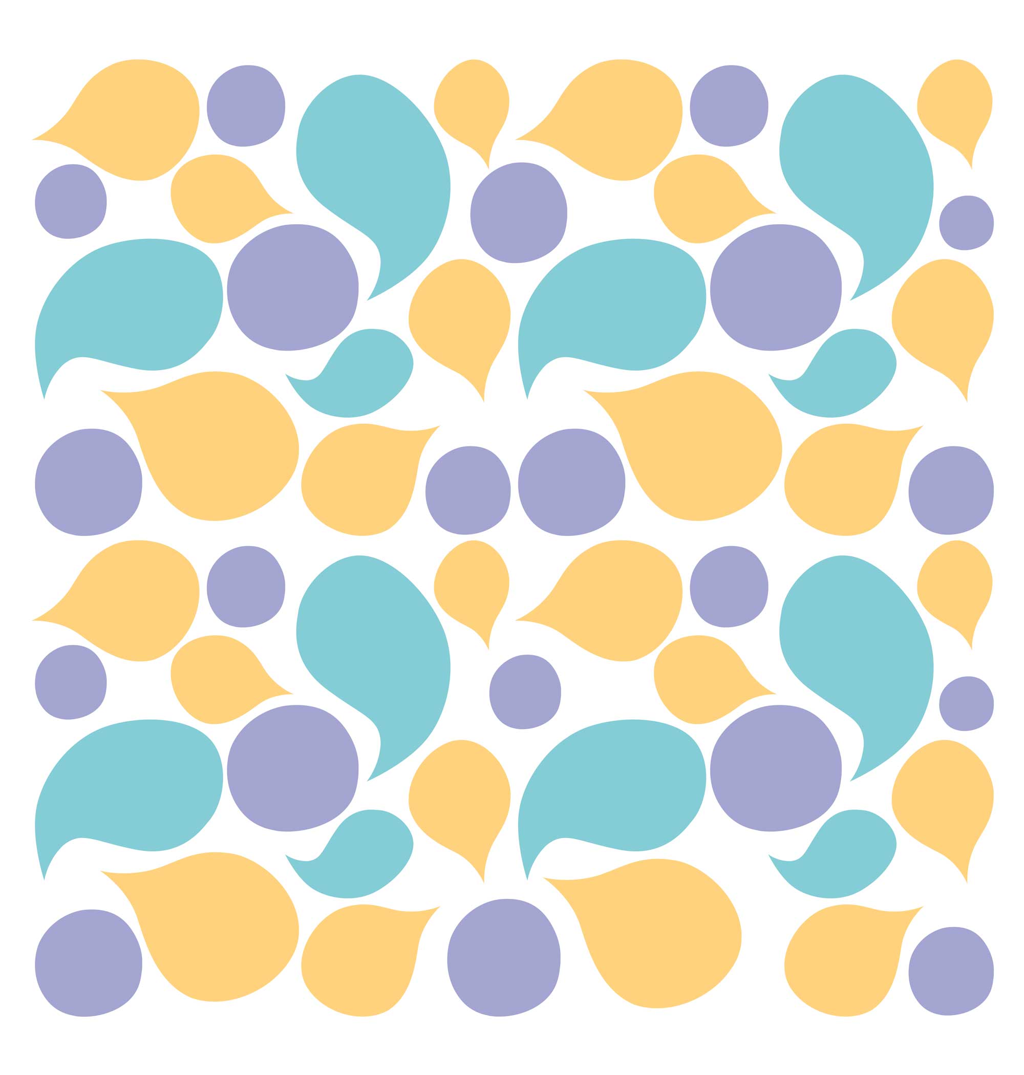Seamless pattern of pastel therapy shapes representing emotion and thought for Mood for Thought